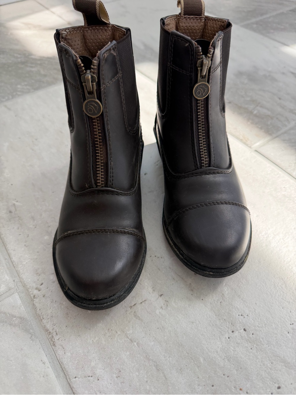 Children's Brown Front-Zip Riding Boots